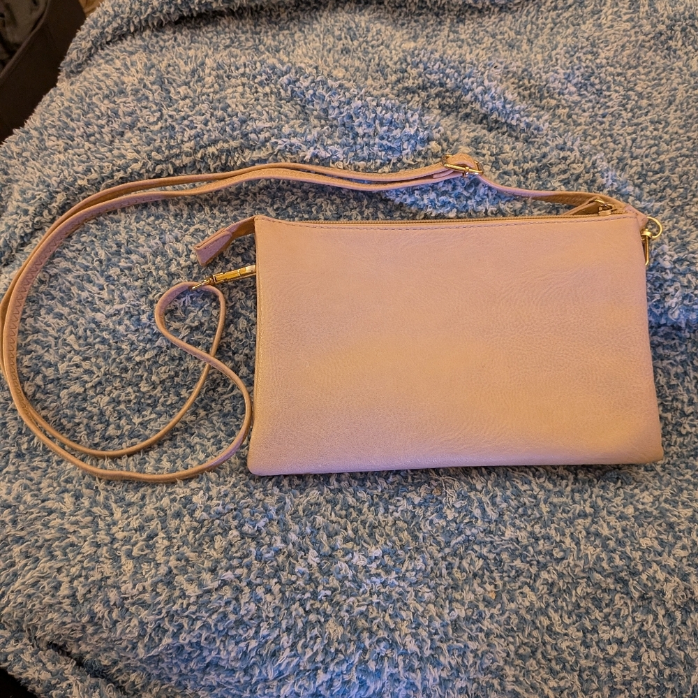 Elegant Nude Pale Blush Crossbody Bag And Wristlet